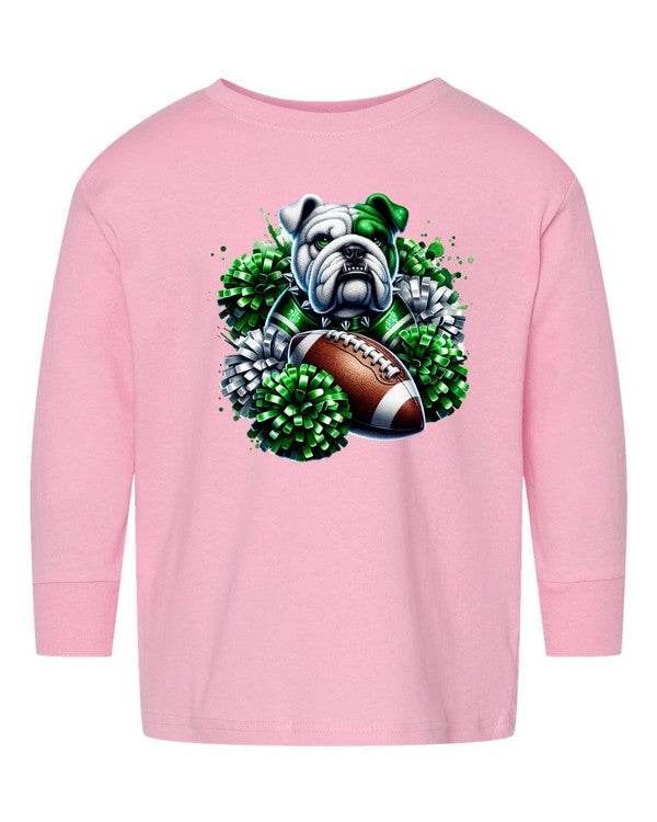 Bulldog Football Cheer Toddler Graphic Tee