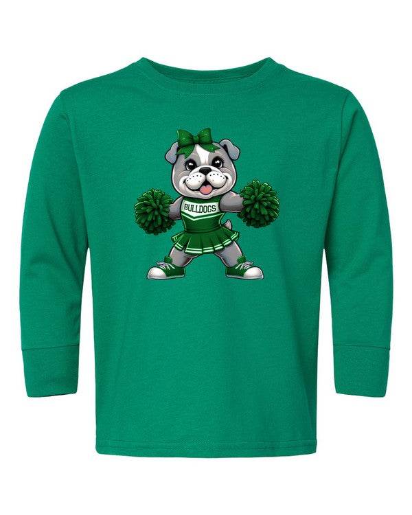 Bulldog Cheerleader Toddler Graphic Tee