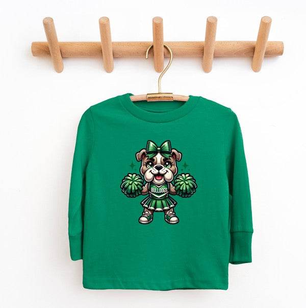 Bulldog Cheerleader Toddler Graphic Tee