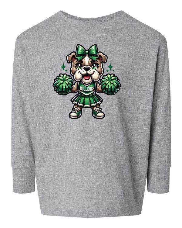 Bulldog Cheerleader Toddler Graphic Tee