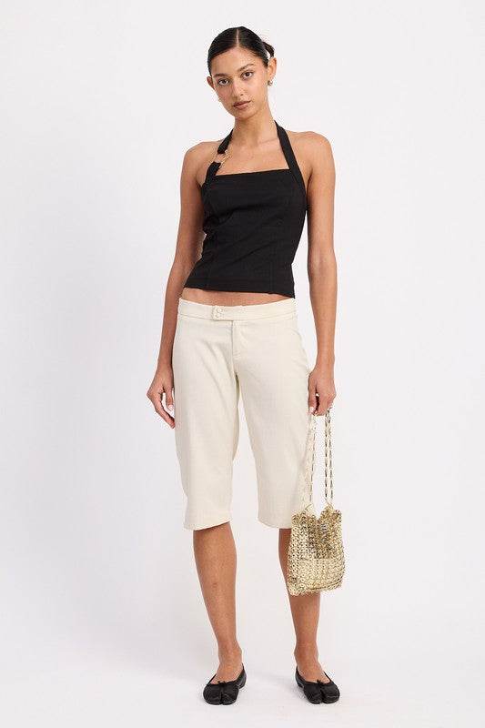 CHAIN LINK HALTER KNIT TOP