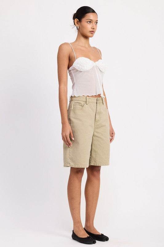 SHEER MESH FLORAL CUP CAMI TOP