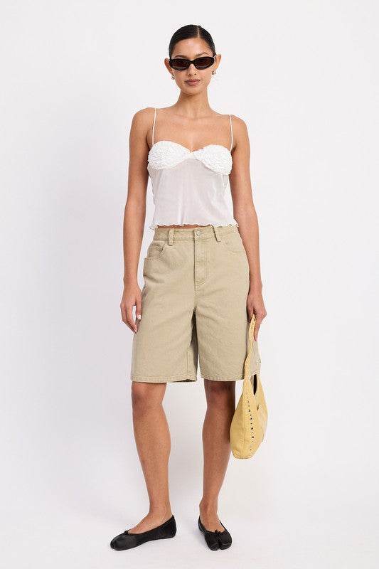 SHEER MESH FLORAL CUP CAMI TOP