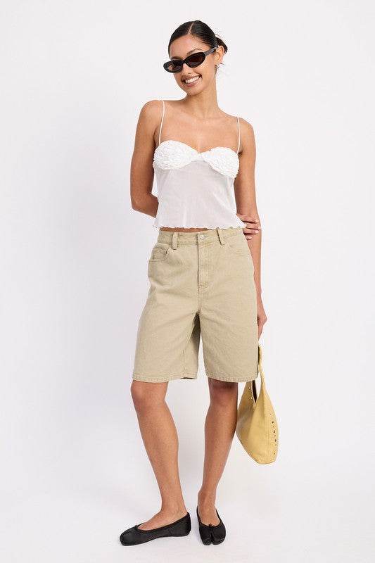 SHEER MESH FLORAL CUP CAMI TOP