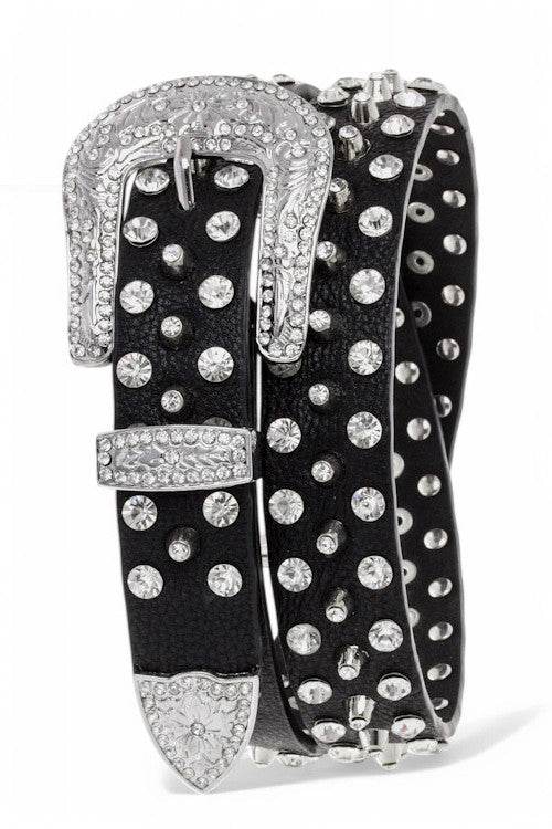 Mixed Studs Crystals Fashion Belt
