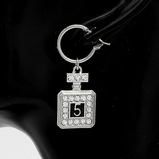 Perfume 5 Mini Hoop Pendant Epoxy Earrings