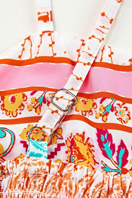 Mint Boho Patchwork Print Square Neck Sundress