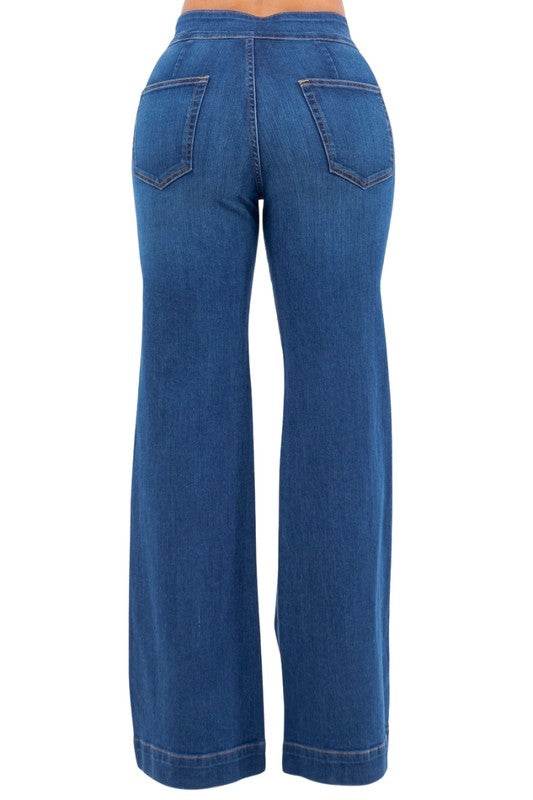 Robin Wide Leg Flare Jean in Medium Blue