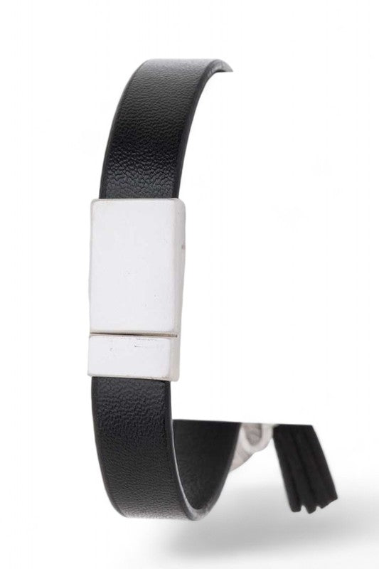 Mix Clover Charm Leather Bracelet