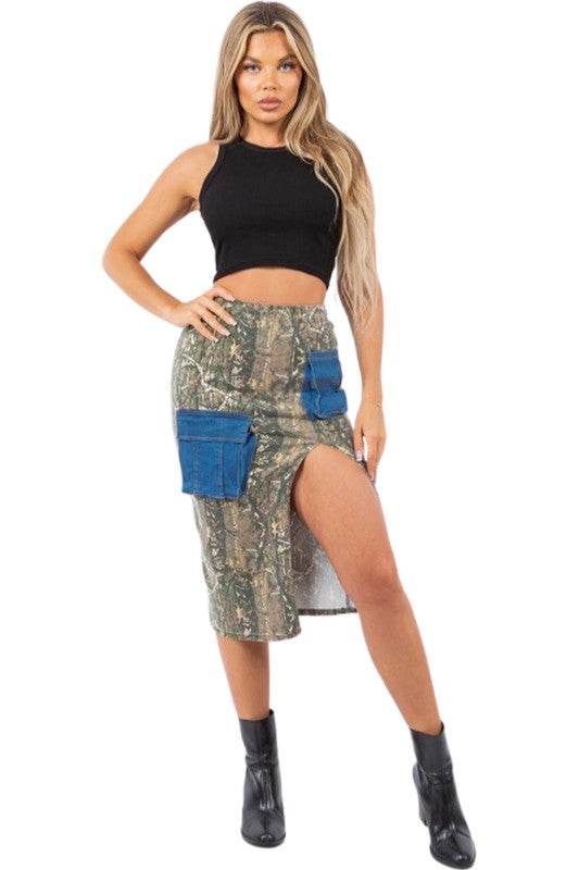 Forest Camo Cargo Skirt