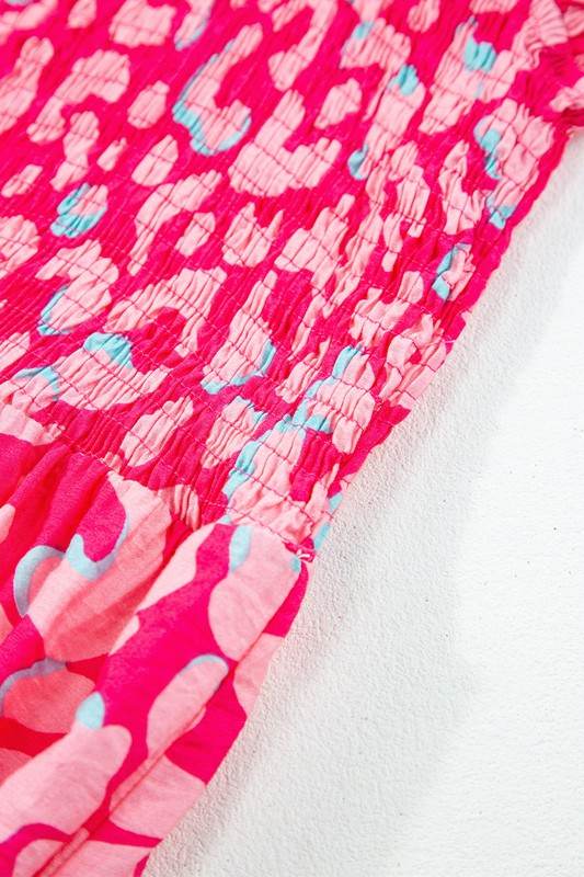 pink leopard maxi dress