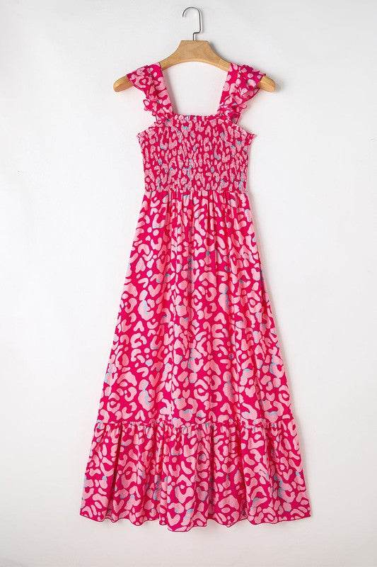 pink leopard maxi dress