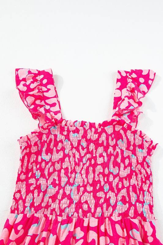 pink leopard maxi dress
