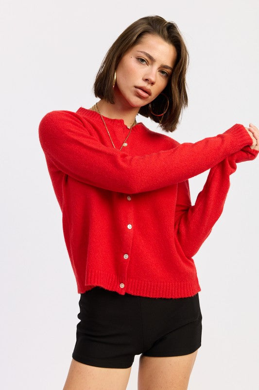 FITTED BUTTON UP CARDIGAN