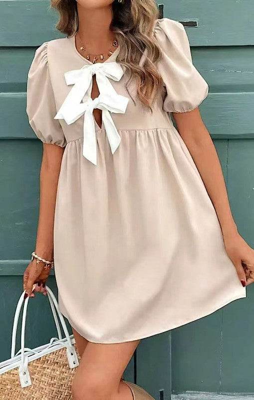 Tie front babydoll dress