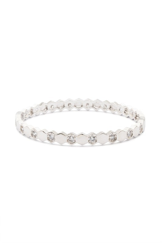 Kid Size Stainless Steel CZ Bangle