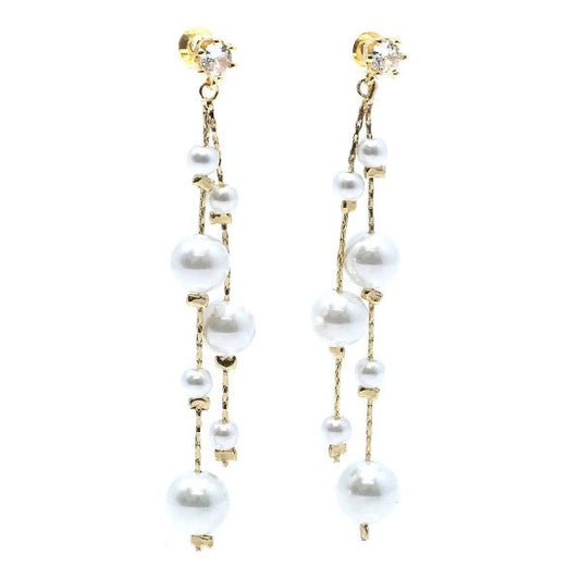 Tassel Pearls Cloud Dangle Earrings