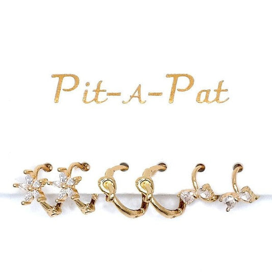 3 Pair Flower Bow Theme Mini Hoop Earrings Set