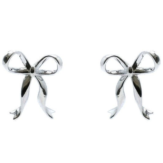 Bold Shine Bow Ribbon Shape Fashion Stud Earrings