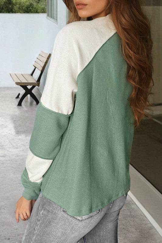 Viscose Green Raglan tunic top