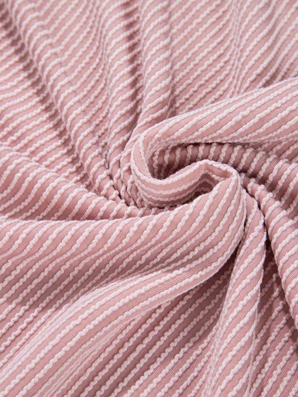 Boho Ribbed Color Block Viscose Drop Shoulder