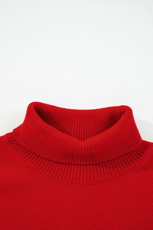 Merry Snowflake Turtleneck Christmas Sweater
