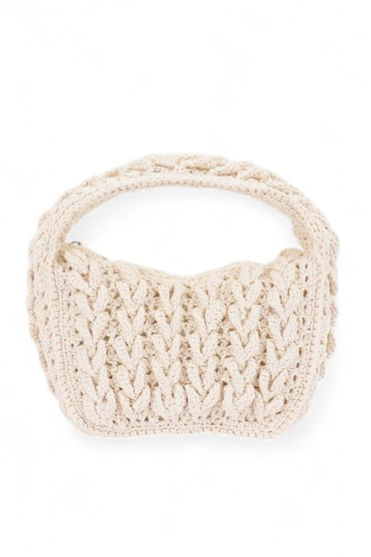 Cotton Braided Top Handle Small Shoudler Bag