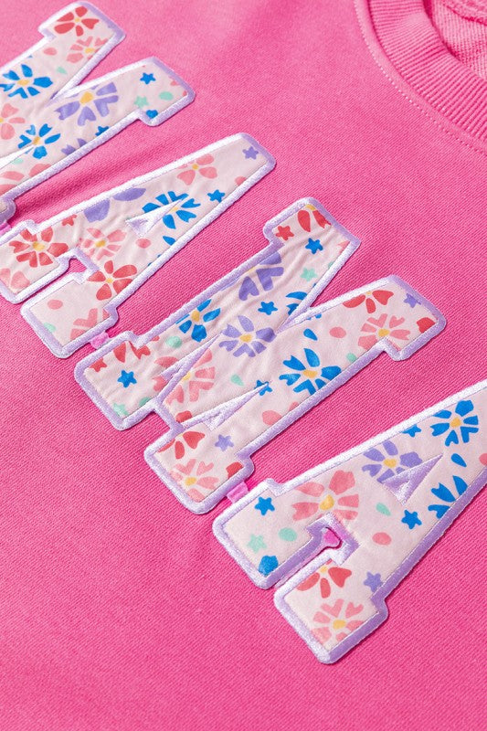 Women Floral MAMA Graphic Pullover Sweatshirt