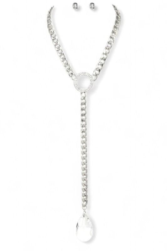 Crystal Teardrop Iconic Necklace Set