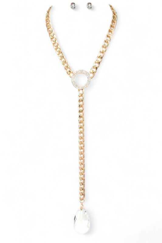 Crystal Teardrop Iconic Necklace Set