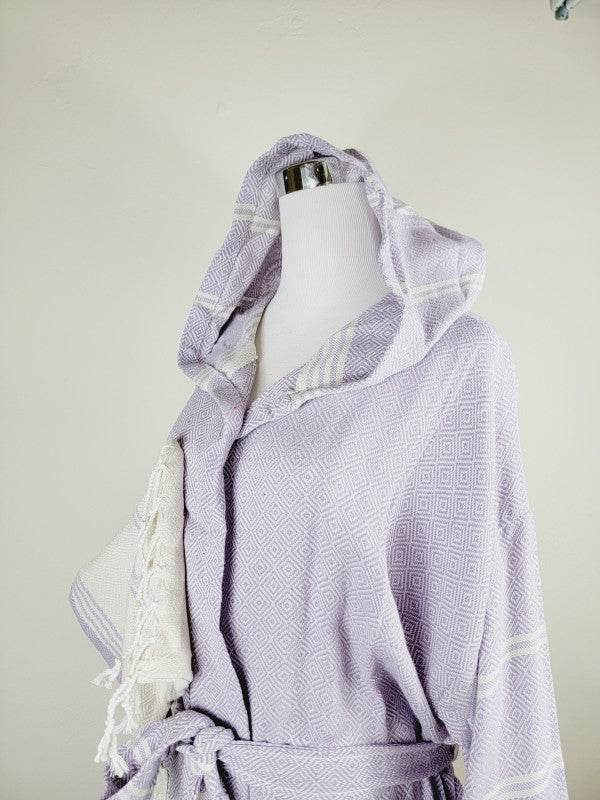 Unisex Robe, Beach or spa Robe with pockets - Lila