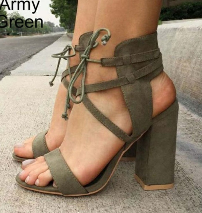 Super high heel hollow round head with sandals ankle strap buckle women's shoes