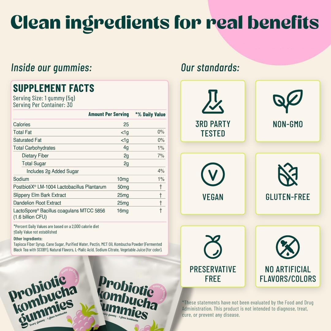 Prebiotic And Probiotic Kombucha Gummies