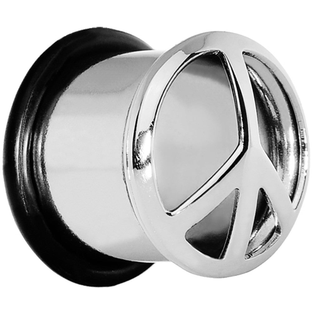 1/2 Stainless Steel Single Flare Peace Sign Plug