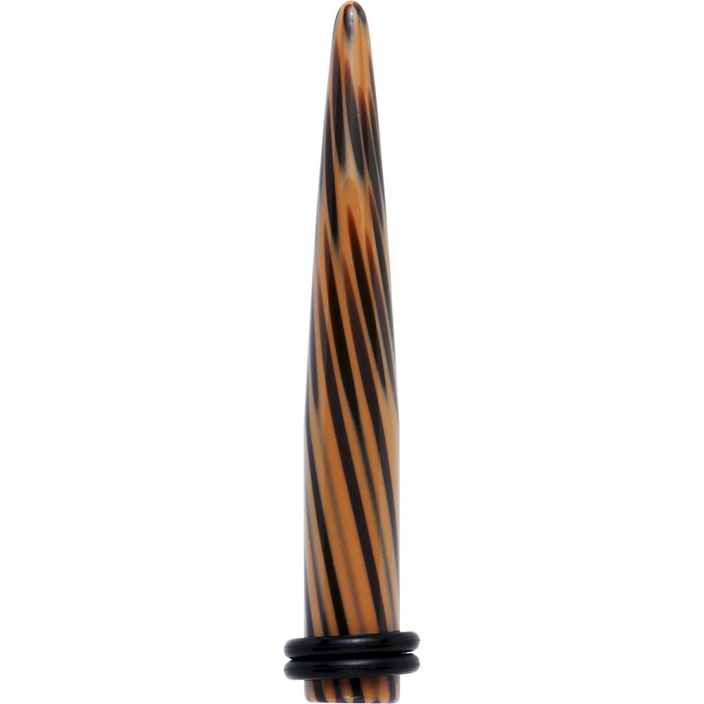 Black Brown Animal Print Acrylic Taper 2G to 00G