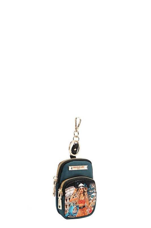 Nicole Lee USA Mini Coin Purse Keychain