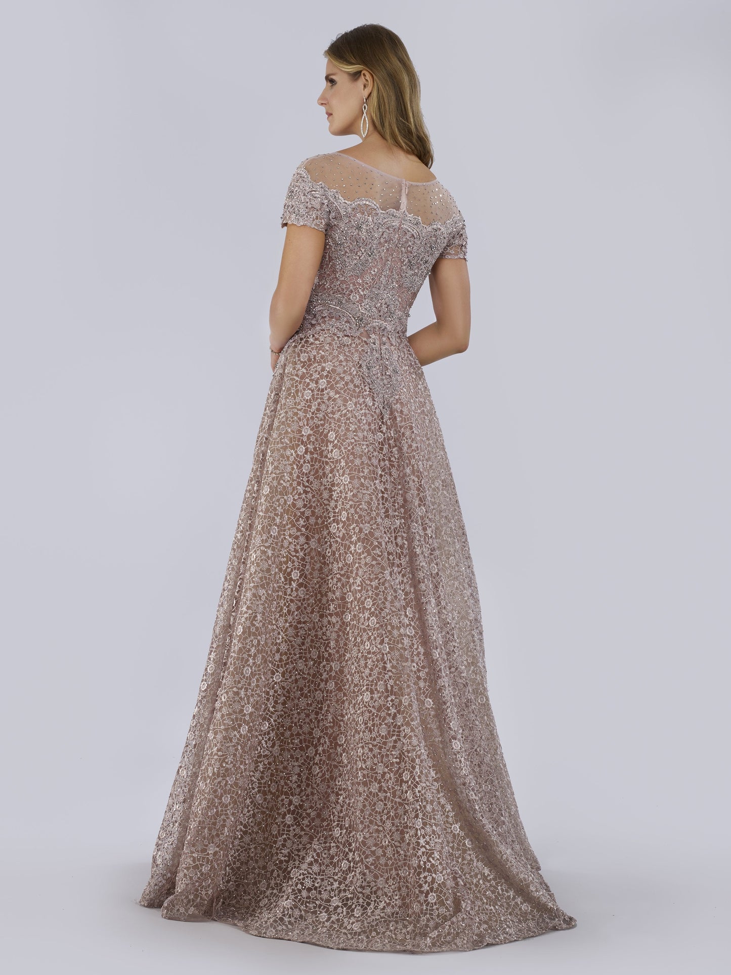 Lara 29765 - Sheer Off Shoulder Ball Gown