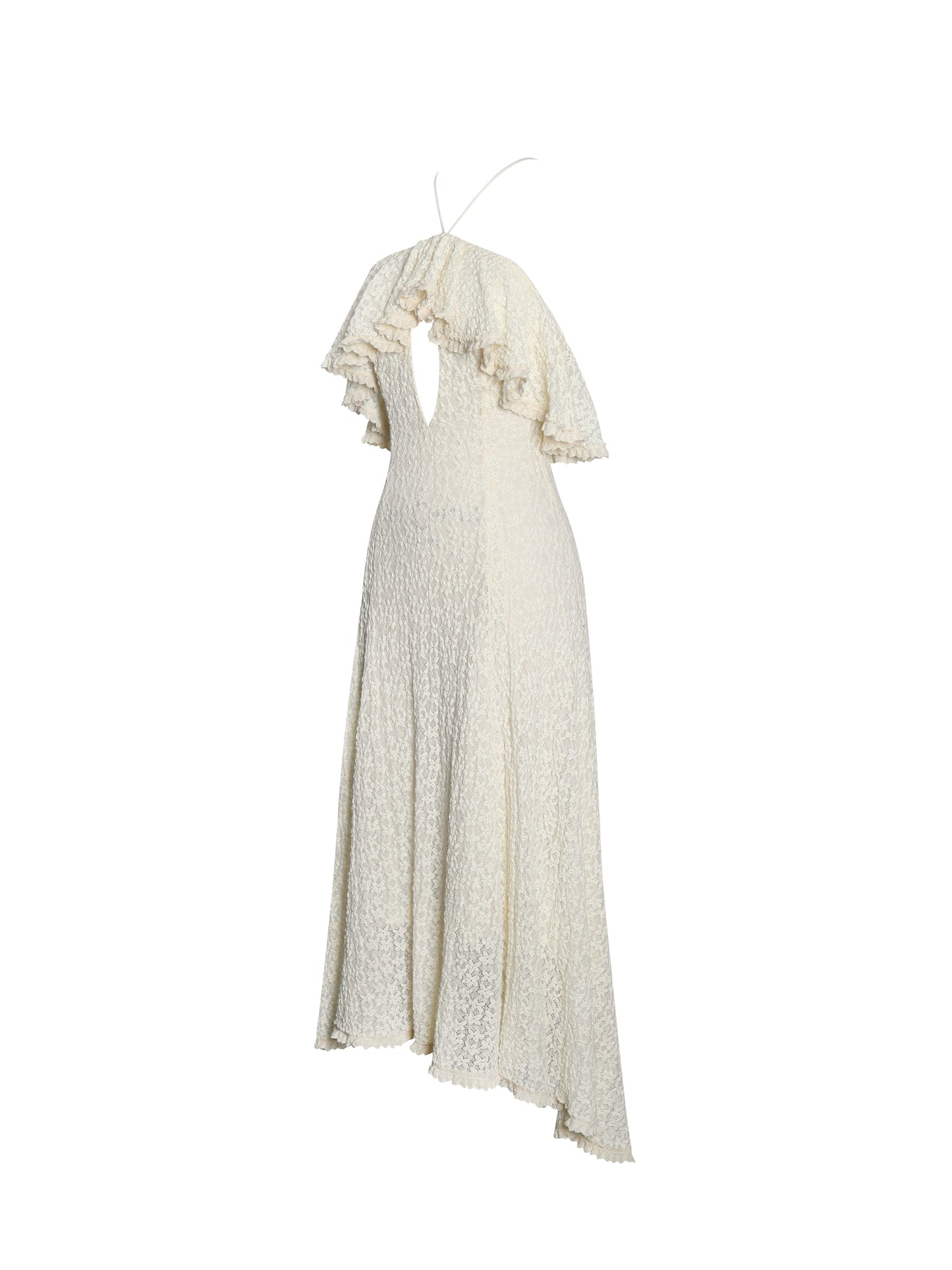 Idra Lace Trim Sleeveless Crochet Midi Trailing Dress