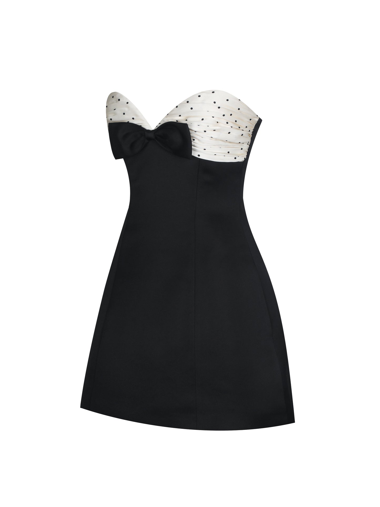 Florrie Black and White Polka Dot Sweetheart Mini Dress