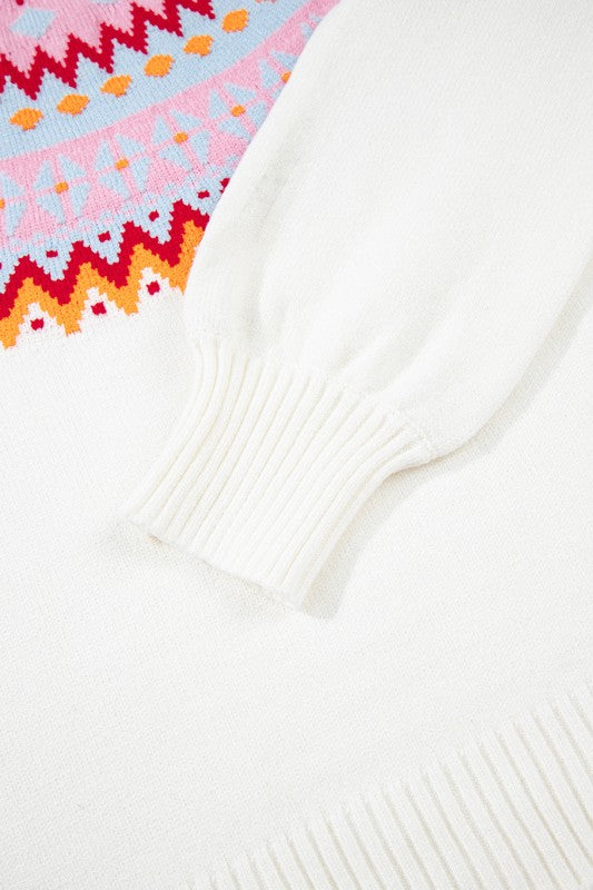 Avery Print Drop Shoulder Sweater