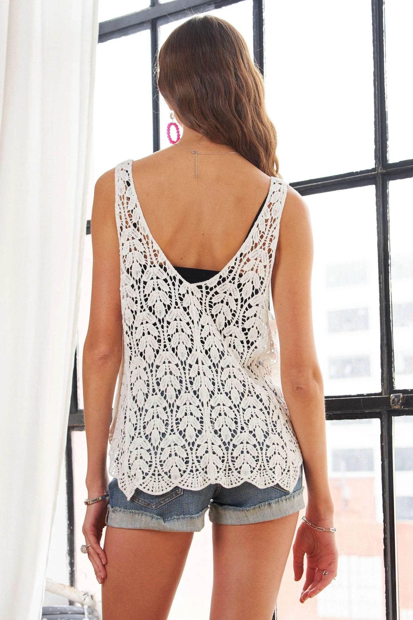ADORA Leaf Crochet Tank Top