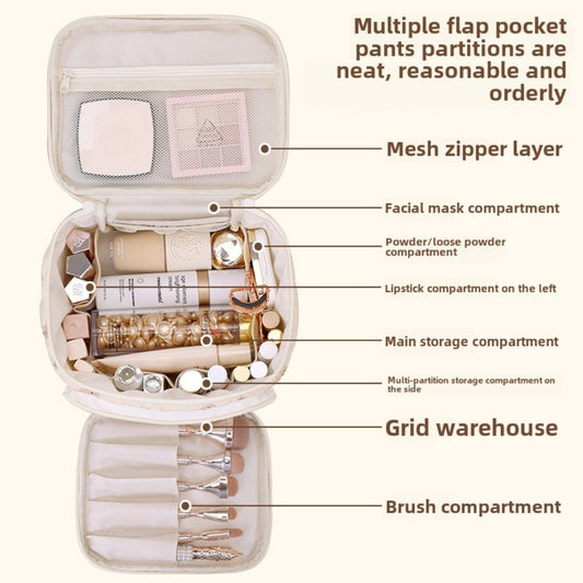 Multifunctional cosmetic bag, partition storage cosmetic bag, storage bag, travel portable toilet bag, makeup bag with compartments,