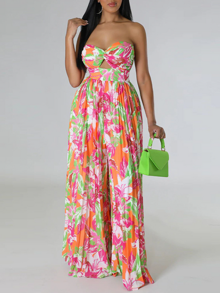 backless printed jumpsuit