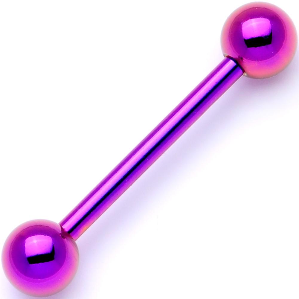 Purple Electro Titanium Barbell Tongue Ring