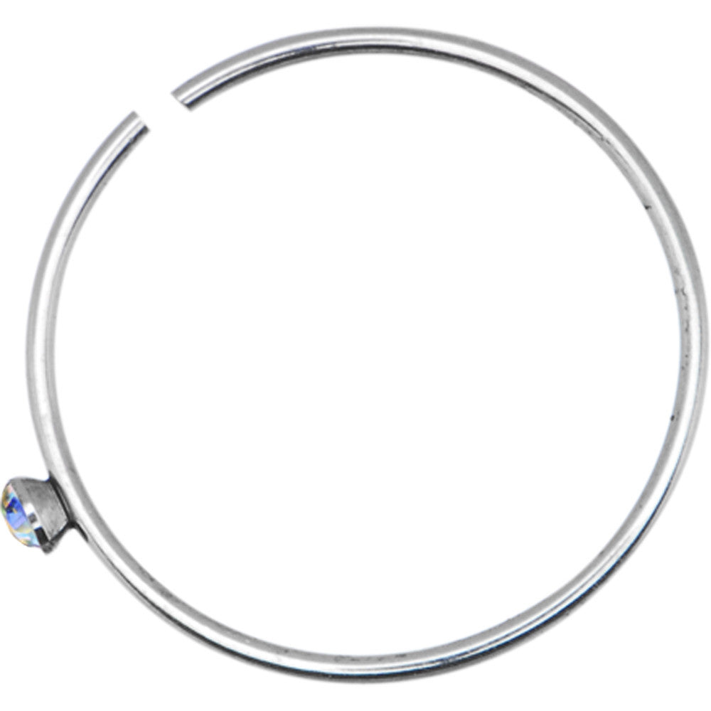22G Stainless Steel Aurora Gem Open Nose Hoop