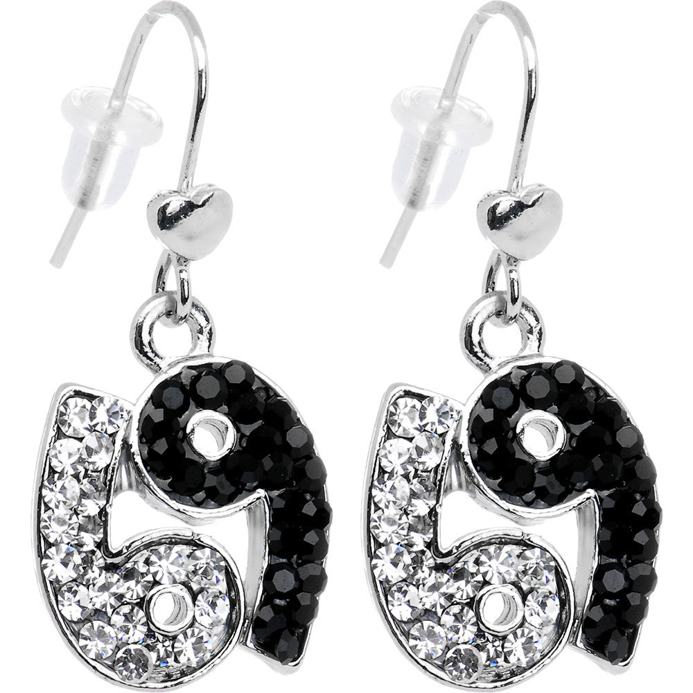 Two Tone Crystal 69 Earrings