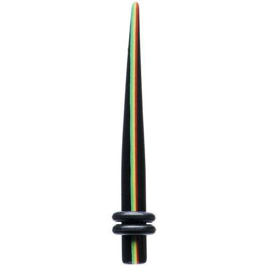 6G Acrylic Rasta Stripe Taper