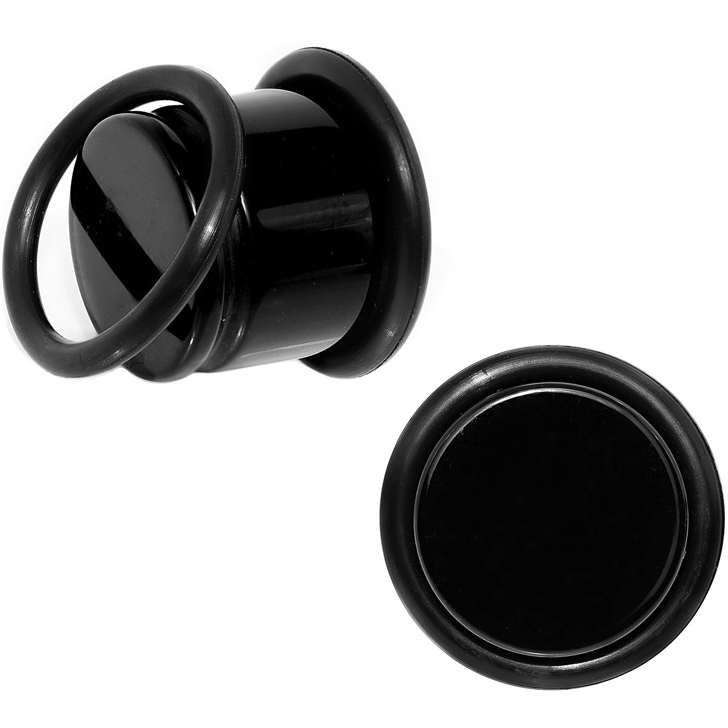 13mm Black Acrylic Straight Plug Pair