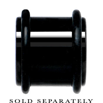 13mm Black Acrylic Straight Plug Pair