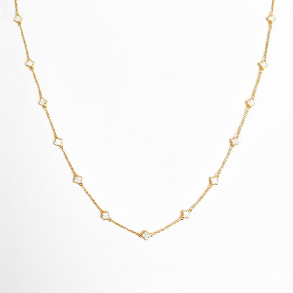Petite Colored Clover Necklace
